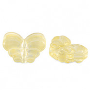 Abalorio de cristal 15mm Mariposa - Amarillo